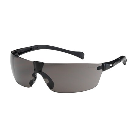 Pip Rimless Safety Glasses with Black Temple, Gray Lens and Anti-Scratch Coating 250-MT-10072